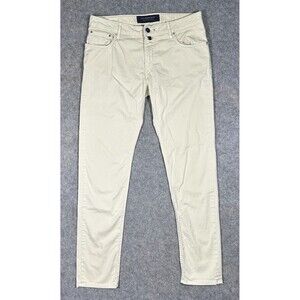 Handpicked Ravello Pants Men’s 36 (35x32) Ivory Slim Straight Designer Classic
